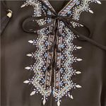 White House | Black Market 10 Romper Shorts WHBM Boho Embroidered Tassel Kimono Photo 2