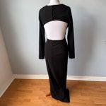 Lulus  Flawless Esteem Black Long Sleeve Cutout Column Maxi Dress Size Small Photo 8