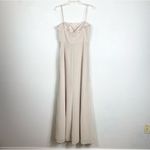 Jenny Yoo  Palomino Beige Spaghetti Strap Bridesmaid Bridal Maxi Dress Photo 5