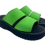 Y2K foam platform sandals double strap neon green/black Size 8 Green Photo 0