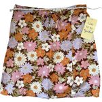 Spoiled Floral Mini Skirt in Pink, Orange, and Brown Pink Size M Photo 0