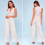 Lulus Amora White Lace Jumpsuit Bridal Bride Bachelorette Wedding Small Photo 2