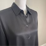 ZARA  | Black Satin Button Down Blouse Sz M Photo 2