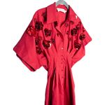 Anthropologie  Exquise The Tobie Button-Front Pleated Shirt Dress Sequin Mini Photo 5