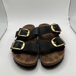 Birkenstock EUC  Arizona black Nubuck leather big buckle Size 39 US 8 women Photo 2