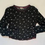 Free People Black Quilted Love Snowflakes PJ Top Size Large NWOT Photo 0