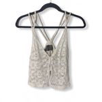 Reformation  White Crochet Cropped Tank Top Women’s Size Small Keyhole Front Doub Photo 1