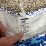 Lands' End High Neck Tankini Swim Top Blue Majolica Batik 4 D Padded Bra Modest Photo 6