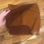 Lanston women suede front slit congac small skirt western concert‎ Photo 2