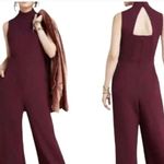 Eva Franco Charley Mock Neck Jumpsuit Maroon Burgundy Anthropologie X Small Red Size XS Photo 1