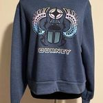 Preloved Journey Blue and Black Don’t Stop Believin’ Graphic Sweater size large Photo 0