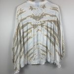 Young Fabulous and Broke Top Women Medium Multicolor Tie Dye Pleated V-Neck Blouse Photo 1