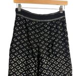Diane Von Furstenberg  Verdi Black Geometric Print Knit Flare Leg High Rise Pants Photo 10