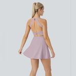 Halara NWT Softlyzero Airy Backless Twisted Cool Touch Dance Active Dress Pink Purple M Photo 1