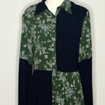 Pamela Love Paisley Patchwork Green Long Sleeve Shirt Dress Womens Size Medium Photo 2