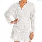 AQUA  White With Gold Foil Polka Dots Ruffled Mini Dress Photo 1