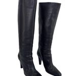 Vicini Giuseppe Zanotti Tall Black Leather Boots Size 40 High Heel Italian Chic Photo 9