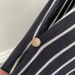 Jones New York Cold Shoulder Navy and White Stripe Blouse Size X-Large Photo 2