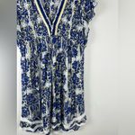 Poupette St. Barth  x Vilebrequin Sasha Mini Dress Blue Floral Women’s Sz L Photo 5