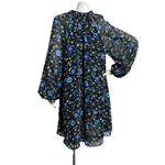 Banana Republic Blue Floral Black Casual Dress Long Sleeve Women's Size S Photo 4