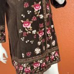 NYGARD COLLECTION Embroidered Floral Velvet Coat Jacket Womens Size 14. B25 Brown Photo 5