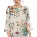 Le lis Floral Chiffon Blouse Bell Flare 3/4 Sleeves Womens Small Top Cute Casual Photo 0