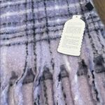 Plaid Fringe Scarf in Lavender and Gray Purple Photo 4