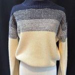SheIn Women’s Blue-White Gradient Cropped Turtleneck Sweater Sz L Photo 0