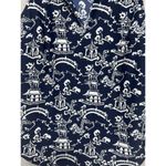 Jude Connally Ali Tank Top Large Chinoiserie Navy Sleeveless Non Wrinkle Stretch Blue Photo 2