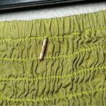 MISA Los Angeles Azar green linen blend smocked mini skirt women’s size XS Photo 4