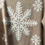 Loft  Women's Beige Snowflake Sweater X-Large Photo 4
