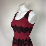 Soprano  Red Maroon  Black Lace Sleeveless Fit Flare Formal Cocktail Mini Dress Photo 3