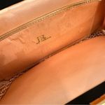 JR Florida Vintage Clutch Purse Women's Black Fabric Exterior‎ Gold Satin Chain Photo 4