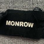 Monrow Striped Cuff V Neck Sweater Size XS Gray Stretchy Sporty Photo 3