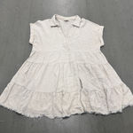 Umgee  Cream Pullover Dress Women's Size XL Tiered Tunic Dress Short Sleeve Boho Photo 0