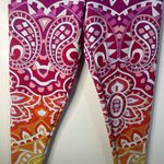 PETER P POPOVITCH Green and Pink Ombré Mandala Leggings Size M Photo 4
