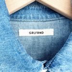 GRLFRND Mariana Button Down Western Snap Front Denim Shirt Dress Blue Women's XS Photo 6