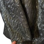 Timeless Naeem‎ Khan Metallic Jacket Crinkle Shiny NWT XS Black Silver NK4249 Photo 3