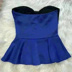 Body Central  Y2K Strapless Bow Peplum Top Small Photo 3