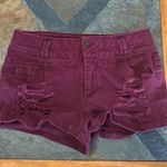 Blue Spice Maroon Jean Shorts Photo 0