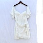 Selfie Leslie | NWT XL APHRODITE MOLDED BUST ANGEL SLEEVE WRAP DRESS EMBROIDERED Photo 4