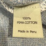 MFH Knit Women’s Sweater Geometric Pattern 100% Pima Cotton Blue & Cream Size XL Photo 3