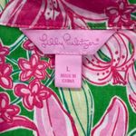 Lilly Pulitzer  Pick of the Bunch Pajama Top Floral Long‎ Sleeve Button Up L READ Photo 5