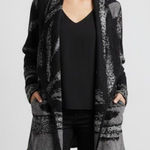 Ming Wang  Black Grey Cardigan Sweater Size Medium Photo 0