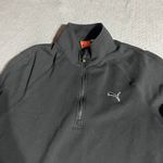 Puma Black Quarter Zip Long Sleeve Pullover Sweatshirt Top Size Medium EUC Photo 1