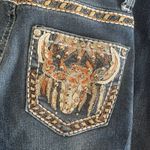 Rodeo Blessed Bootcut Flare Western Jeans Womens Sz 1 Y2K Thick Embroidery Blue Photo 2