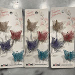 Scunci Tamera Mowry Mini Butterfly Clips Lot of 3 Pink Photo 0