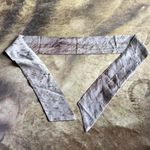 Poetry Gray Silver  Print Skinny Silk Scarf Photo 4