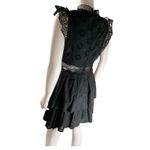 Entro ‎ Medium Black Eyelet Lined Tiered Ruffle  Crochet Boho Dress Photo 3