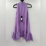 Azeeza Alcott High Neck Sleeveless Silk Mini Dress in Amethyst Purple Size XS Photo 4